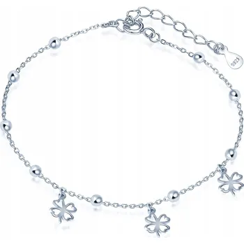 Náramek STŘÍBRNÝ NÁRAMEK JETEL NA NOHU KOTNÍK