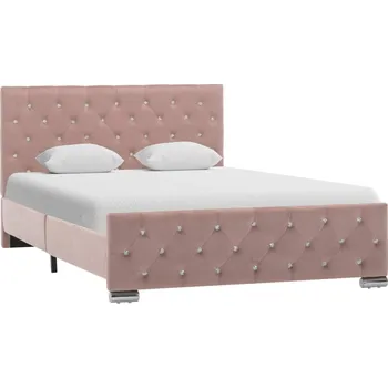 Postel zahrada-XL Rám postele růžový samet 120 x 200 cm 286825