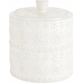 Dóza na potraviny Spirella dóza na odličovací tampony RELIEF, bílá, porcelán