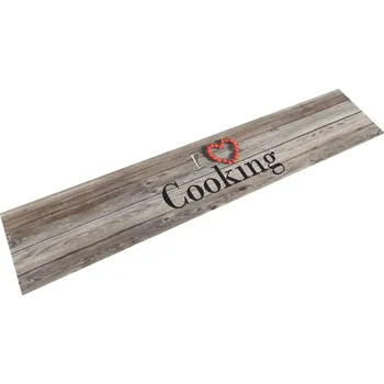 Koberec Kuchyňský koberec omyvatelný Vaření šedý 60 x 300 cm samet IM_136548