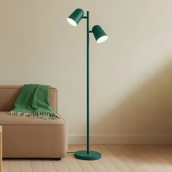Lampička Lindby stojací lampa Isara, zelená, 165 cm, 2-fázová, kov, E27 - Stínidlo na lampu - Ø 12 cm, výška 16 cm; podstavec - Ø 23 cm; výška 2,5 cm zelený 2 x 15 W LED - Doprava zdarma