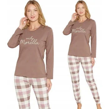 Dámské noční prádlo Morella dámské pyžamo bavlna hnědé, velikost S