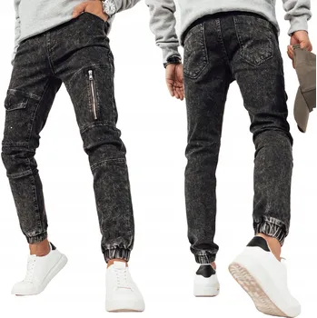Pánské džíny PÁNSKÉ JOGGERY DŽÍNOVÉ ČERNÉ UX3944 - XL