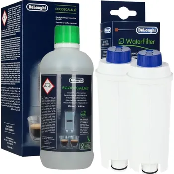 Kuchyňský spotřebič DeLonghi DLS C002 vodní filtr 2 ks + DeLonghi EcoDecalk odvápňovač 500 ml 1 ks
