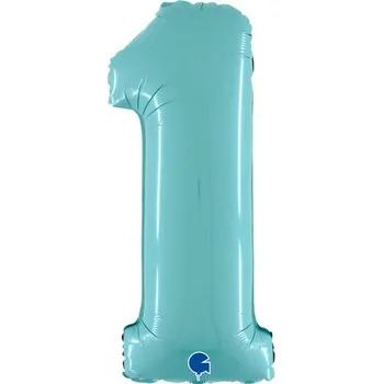 Balónek Fóliový balónek 66 cm - číslice 1 - pastel modrá - W26061PB-P