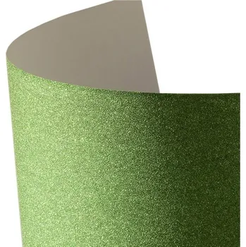 Barevný papír SAMOLEPICÍ ARCH Dekorativní třpytivý papír zelený A4 balení 10 Ks 150g