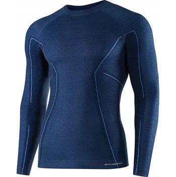 Termoprádlo s dlouhým rukávem Brubeck ACTIVE WOOL modré vel. XXL