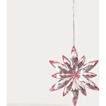Vánoční ozdoba Závěsná vánoční dekorace ASTRE růžová vločka 755248