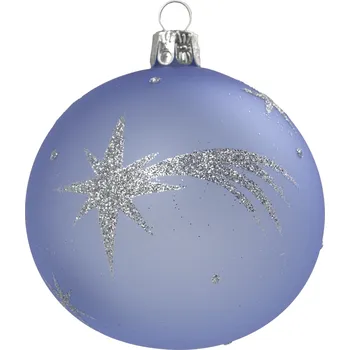 Vánoční dekorace Bella Rose Skleněná vánoční ozdoba Baňka Světle modrá Mat Kometa