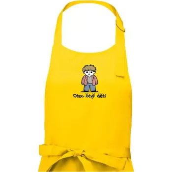 Kuchyňská zástěra Unavený otec čtyř dětí - Pánská zástěra na vaření - Univerzální velikost ( Žlutá )