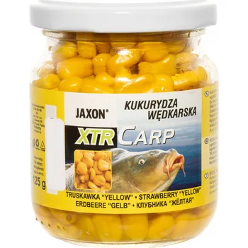 Návnadová surovina JAXON KUKUŘICE XTR CARP 125G JAHODA ŽLUTÁ