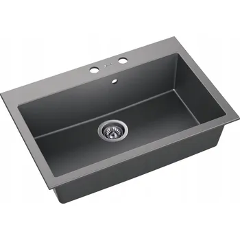 Granitový dřez Jednodřezový granitový dřez Moderno Buddy 60, šedý