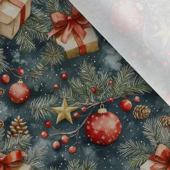 Takoy vánoční ozdoby červená metráž