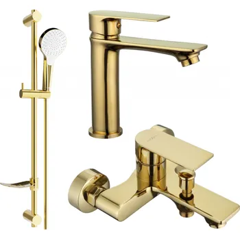 Vodovodní baterie Mexen Royo DF05 koupelnová sada, zlatá - 72203DF05-50 Bateriové soupravy