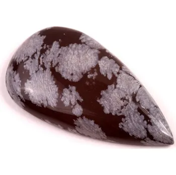 Přírodní kámen Kabošon Vločkový Obsidián č.6621 (34x19x6mm)