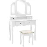 zahrada-XL Toaletní stolek se stoličkou bílý 100 x 40 x 146 cm pavlovnia 289322