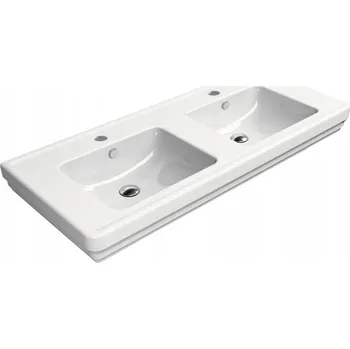 Umyvadlo Keramický dvoudřez CLASSIC 125x54 cm, bílý ExtraGlaze (872511