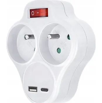 rozbočovací zásuvka Solight USB rozbočka bílá