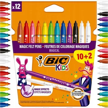 SMAZATELNÉ FIXY BIC KIDS MAGIC 10 RŮZNÝCH BAREV + 2 GUMY