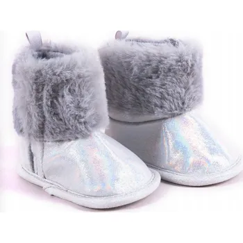 Capáčky YOCLUB botičky kojenecké stříbrné velikost 18