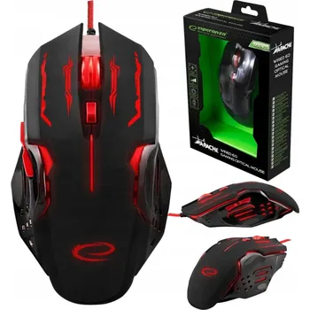 Myš Drátová myš Esperanza MX403 APACHE ČERVENÁ optický senzor