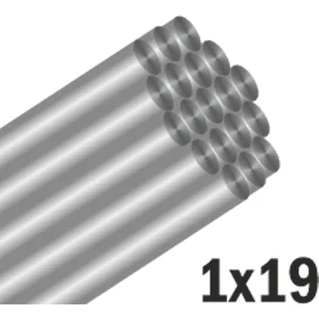 Mistrall ocelové lanko s trojháčkem 1x19 12kg hnědé 8cm 2ks
