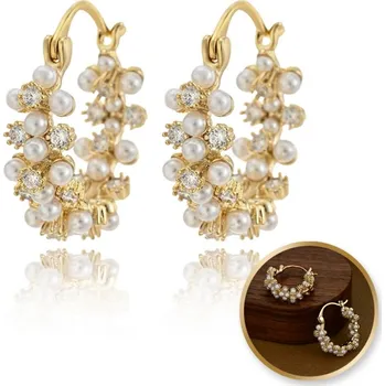 Náušnice Flamenco Mystique Ozdobné závěsné náušnice - perly, zirkony KST3414