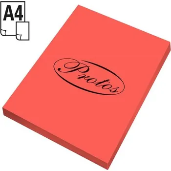Papír pro tiskárny KANCELÁŘSKÝ PAPÍR BAREVNÝ A4 75g 100 LISTŮ ČERVENÝ FLUO PROTOS