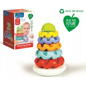 Hračka pro nejmenší Barevná PASTELOVÁ VĚŽ ke Skládání Pro Miminka EDUKAČNÍ Hračka