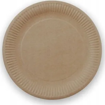Jednorázové nádobí Ekologické papírové talíře kraft 23 cm 50 ks