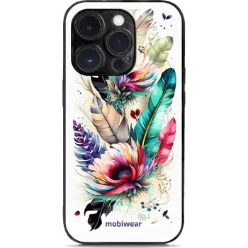 Pouzdro na mobilní telefon Prémiový lesklý kryt Mobiwear Glossy na mobil Apple iPhone 14 Pro - G017G Pírka a květy - VÝPRODEJ (Mobiwear Glossy obal, pouzdro, kryt na mobilní telefon Apple iPhone 14 Pro - G017G Pírka a květy)