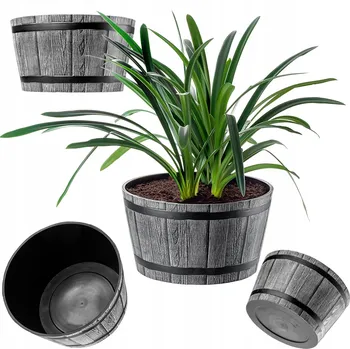 Květináč Květináč plast šedý Kadax 50 cm x 50 cm x 28 cm