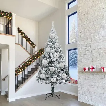 Vánoční dekorace vidaXL Vánoční baňková sada XXL 3 pcs Stříbrná Plast [42018876]