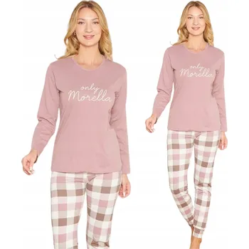 Dámské pyžamo Dámské bavlněné pyžamo s dlouhým rukávem ELEGANTNÍ dvoudílné kostkované XXL