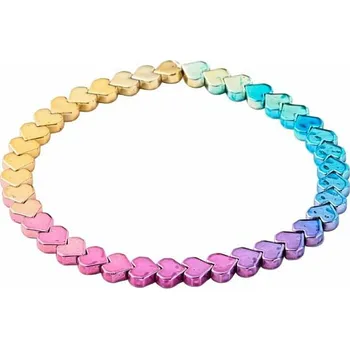 Náramek Hematit náramek titanium aura Srdíčka obvod cca 18 až 23 cm