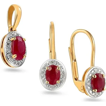 Souprava šperků Briliantová souprava s rubínem Kayia IZBR091YRS + dárkové balení LUXUS zdarma