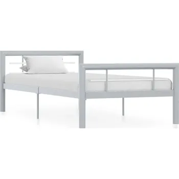 Ložnice zahrada-XL Rám postele šedobílý kov 100 x 200 cm 284557