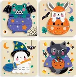 Mudpuppy Dřevěné puzzle sada 4 puzzle Halloween