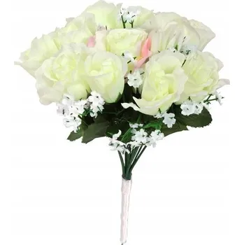 umělá květina Kytice umělých bílých růží pro nevěstu