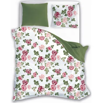 Povlečení POVLEČENÍ FASHION 200x220 + 2x70x80 KVĚTINY RŮŽE