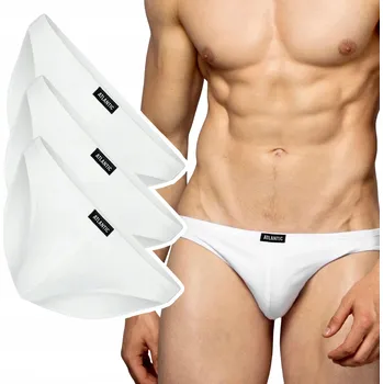 Slipy Pánské slipy Atlantic 3BMP-230 MINI s nízkým pasem bavlna 3 kusy BÍLÉ - XXL