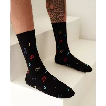 Pánské ponožky Pánské ponožky Noty M - 43-46 / černá (02)