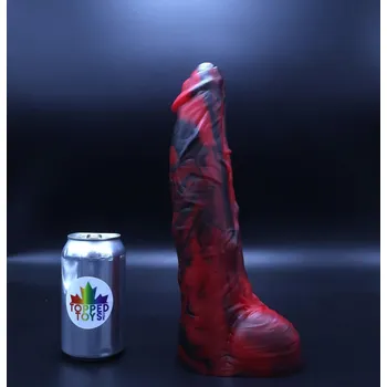 Dildo Topped Toys ZeFFir 85 Forge Red, prémiové silikonové dildo 30 x 6,2 cm