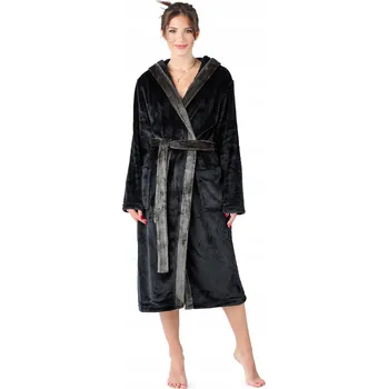 Dámský župan Dámský župan teplý dlouhý měkký župan BLV-168 Černý S