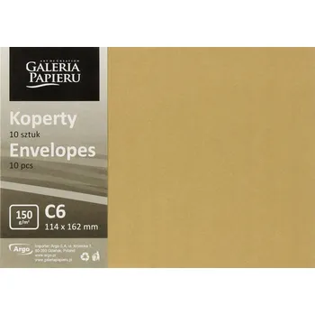 Obálka Ozdobná obálka Argo zlatá 150g C6 10 kusů