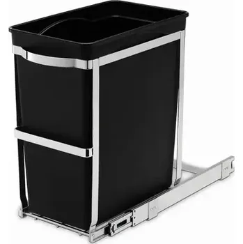 Simplehuman Vestavný odpadkový koš – 30 l/ výsuvný/ lesklá ocel/ plastový kbelík (CW1124)