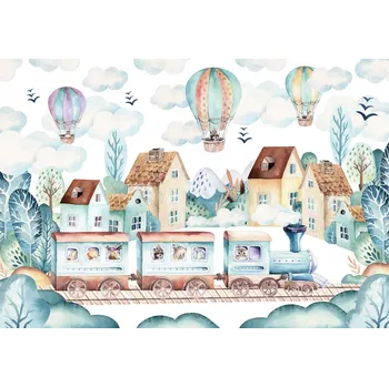 Fototapeta Fototapeta PRO DĚTI Vláček Balónky Obláčky 208x146