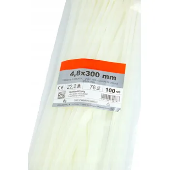 Stahovací páska STAHovací PÁSKY KABELOVÉ STAHOVACÍ PÁSKY BÍLÉ PEVNÉ 4,8X300 MM 100 KS
