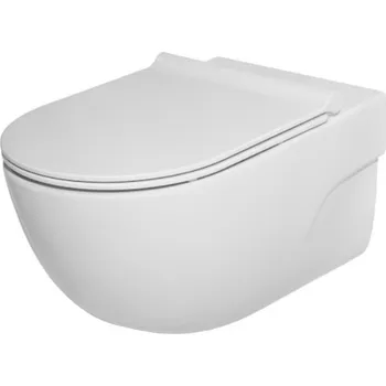Klozet ROCA MERIDIAN závěsná WC mísa RIMLESS bílá s SLIM sedátkem A34H240000