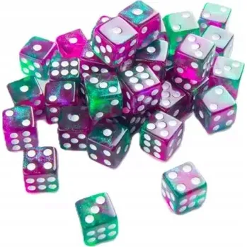 Příslušenství k deskovým hrám Gamegenic: Sada kostek Galaxy Series - D6 (12 mm) - Aurora